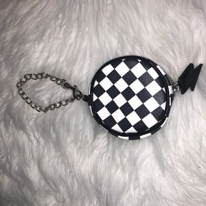 Checkerboard coin purse pouch